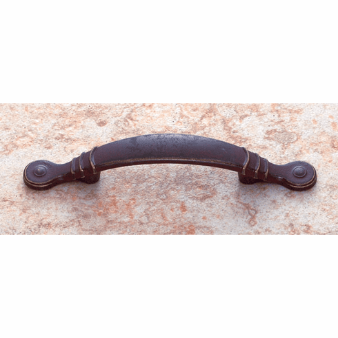 JVJ 69049 Lone Star Collection Rust Finish 3" c/c (5-1/2" OA) Footed Pull w/Circles