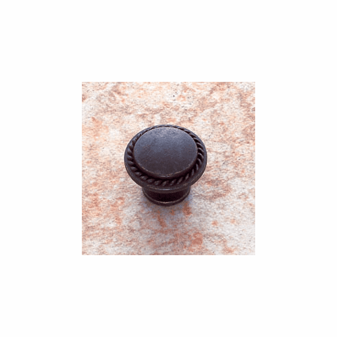 JVJ 69449 Lone Star Collection Rust Finish Rope-Edged Knob 1-1/4”