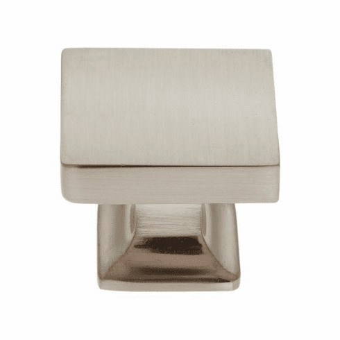 JVJ 72146 Sterling Collection Satin Nickel Finish 30 mm Smooth Square Knob,  Brass