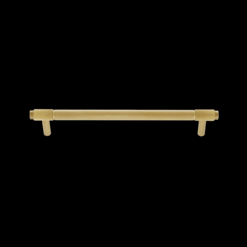 JVJ 80304 Knurled Collection Satin Brass Finish 160 mm c/c (220 mm OA) Knurled End Pull, Brass