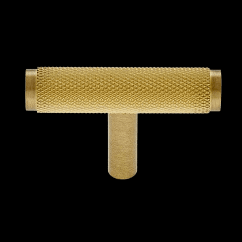 JVJ 82004 Knurled Collection Satin Brass Finish 50 mm Knurled "T" Knob, Brass