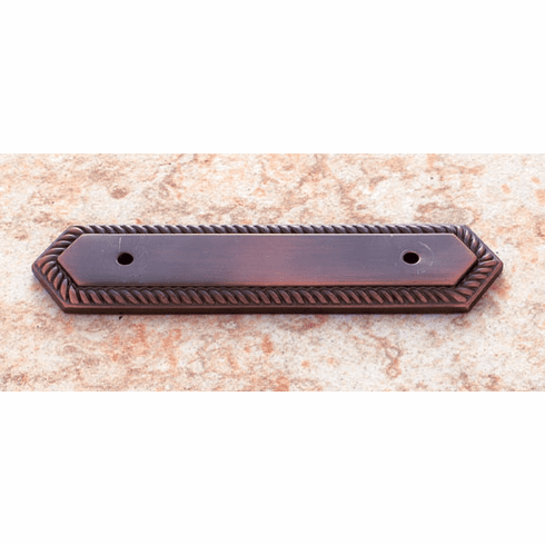 JVJ 87212 Classic Collection Old World Bronze Finish 3” c/c Rope Back Plate, Solid Brass