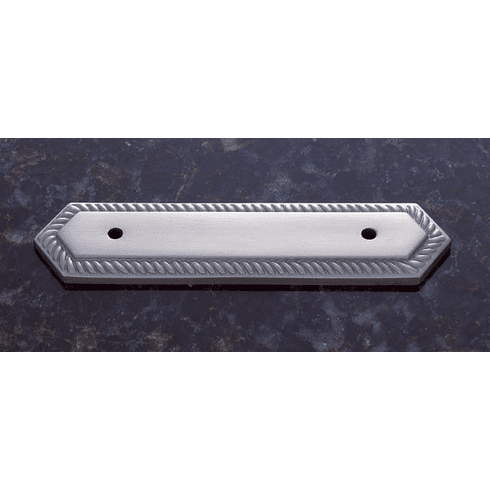 JVJ 87246 Classic Collection Satin Nickel Finish 3” c/c Rope Back Plate, Solid Brass