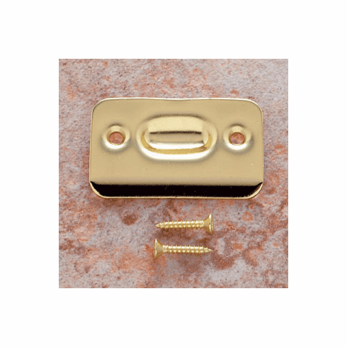 JVJ 90837 Polish Brass Finish 1-3/16” X 2-1/4” Strike Plate (Poly-Bagged), Steel