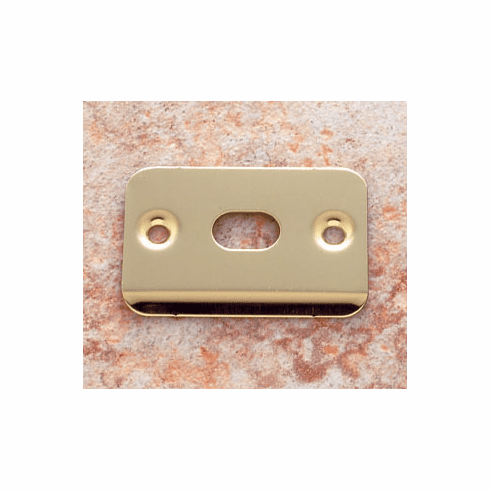 JVJ 90838 Polished Brass Finish 1-3/16” X 2-1/4” Strike Plate w/Hole (Bulk 1,000/Box), Steel (Patent Pending)
