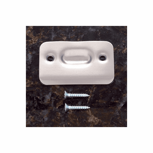 JVJ 90846 Satin Nickel Finish 1-3/16” X 2-1/4” Strike Plate w/Screws (Poly-Bagged), Steel