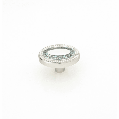 Schaub 658-ED Avalon Bay, Square Knob, 9 sections, Imperial Shell and Mother of Pearl inlaid on Solid Brass, Estate Dover Finish