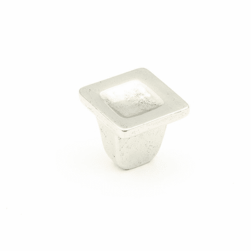 Schaub 810-PWB Vinci, Concave Square Knob, Polished White Bronze, 1-1/4" dia