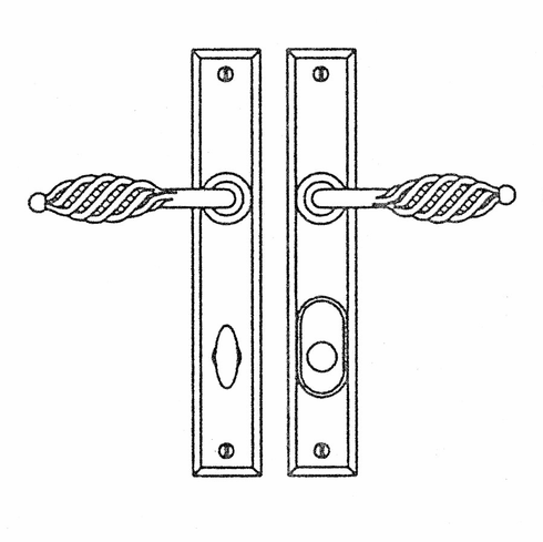 Laforge 2714-35R-007 Multipoint System Set - Lever low / American cylinder trim set w/o mechanism L:121mm W:31mm P:63mm Black