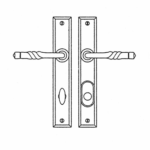 Laforge 2715-35R-007 Multipoint System Set - Lever low / American cylinder trim set w/o mechanism L:117mm W:29mm P:55mm Black