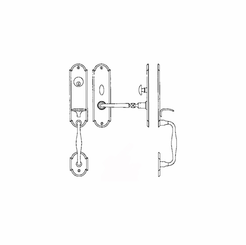 Laforge 2804-144-007 Entrance Handle Set - Complete single cylinder set for 1 3/4" door L:235mm W:63mm P:6mm Black