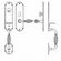 Laforge 2811-101-012 Entrance Handle Set - Complete full dummy set L:235mm W:63mm Pewter