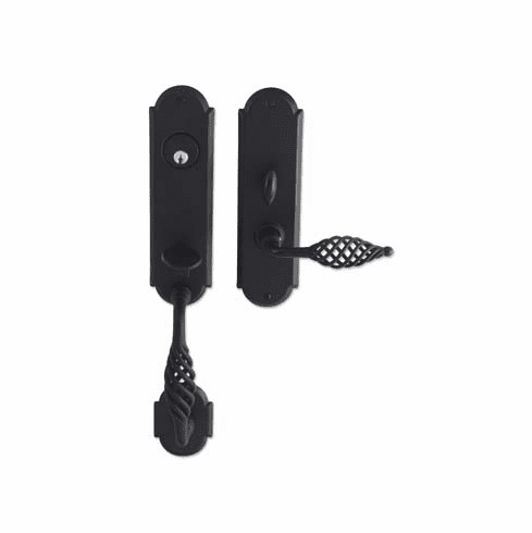 Laforge 2811-160-012 Entrance Handle Set - Complete single cylinder set for 2 1/4" door L:235mm W:63mm Pewter