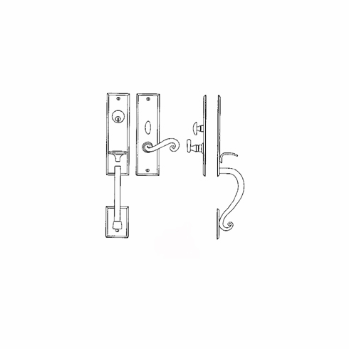 Laforge 2816-101-012 Entrance Handle Set - Complete full dummy set L:235mm W:63mm Pewter
