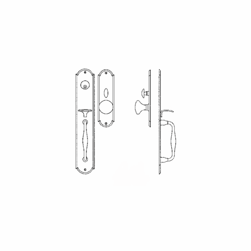 Laforge 2818-101-012 Entrance Handle Set - Complete full dummy set L:435mm W:75mm Pewter