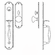 Laforge 2818-144-012 Entrance Handle Set - Complete single cylinder set for 1 3/4" door L:435mm W:75mm Pewter