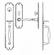 Laforge 2820-160-012 Entrance Handle Set - Complete single cylinder set for 2 1/4" door L:435mm W:75mm Pewter