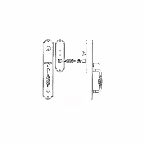 Laforge 2822-101-012 Entrance Handle Set - Complete full dummy set L:435mm W:75mm Pewter