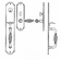 Laforge 2822-160-012 Entrance Handle Set - Complete single cylinder set for 2 1/4" door L:435mm W:75mm Pewter