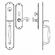Laforge 2824-160-012 Entrance Handle Set - Complete single cylinder set for 2 1/4" door L:235mm W:63mm Pewter