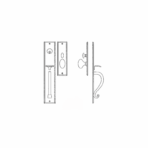 Laforge 2825-101-012 Entrance Handle Set - Complete full dummy set L:430mm W:75mm Pewter