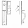 Laforge 2826-144-012 Entrance Handle Set - Complete single cylinder set for 1 3/4" door L:430mm W:75mm Pewter