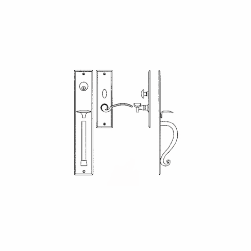 Laforge 2829-101-012 Entrance Handle Set - Complete full dummy set L:430mm W:75mm Pewter