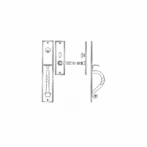 Laforge 2831-144-012 Entrance Handle Set - Complete single cylinder set for 1 3/4" door L:430mm W:75mm Pewter