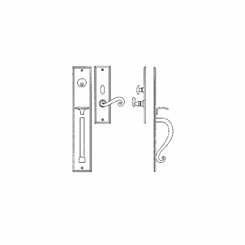 Laforge 2832-160-007 Entrance Handle Set - Complete single cylinder set for 2 1/4" door L:235mm W:66mm Black