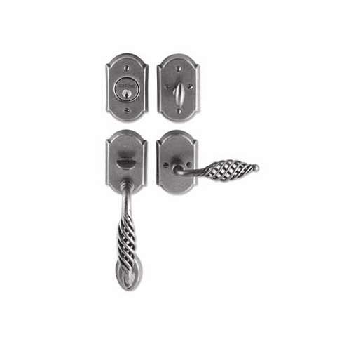 Laforge 2852-144-012 Tubular Entrance Handle Set - Complete single cylinder set for 1 3/4" door L:103mm W:65mm Pewter