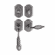 Laforge 2852-144-012 Tubular Entrance Handle Set - Complete single cylinder set for 1 3/4" door L:103mm W:65mm Pewter