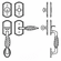 Laforge 2852-144-012 Tubular Entrance Handle Set - Complete single cylinder set for 1 3/4" door L:103mm W:65mm Pewter