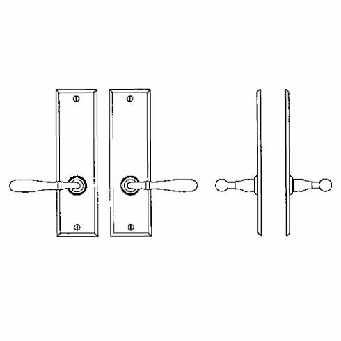 Laforge 4507-09-012 Interior Escutcheon Set - Complete single dummy set L:235mm W:63mm Pewter
