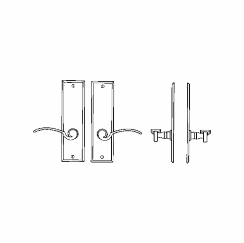 Laforge 4510-09-012 Interior Escutcheon Set - Complete single dummy set L:235mm W:63mm Pewter