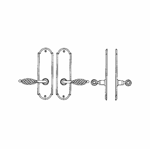 Laforge 4511-09-012 Interior Escutcheon Set - Complete single dummy set L:235mm W:63mm Pewter