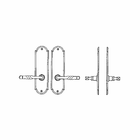 Laforge 4512-53-012 Interior Escutcheon Set - Complete privacy set L:235mm W:63mm Pewter