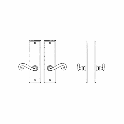 Laforge 4516-51-012 Interior Escutcheon Set - Complete passage set L:101mm Pewter