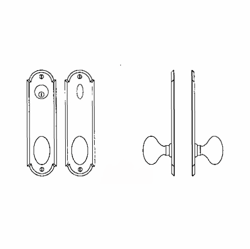 Laforge 4601-144-012 Single Cylinder Mortise Entry Lock set for 1 3/4", L:235mm W:63mm P:6mm, Pewter