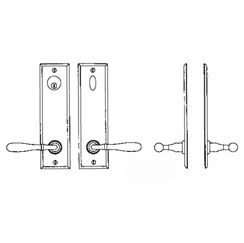 Laforge 4607-144-007 Entry Tubular or Mortise set - Single cylinder mortise lock set for 1 3/4" L:110mm Black