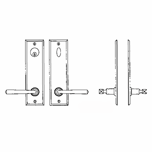 Laforge 4608-101-012 Entry Tubular or Mortise set - Complete full dummy set to match 144 fonction L:235mm W:63mm Pewter