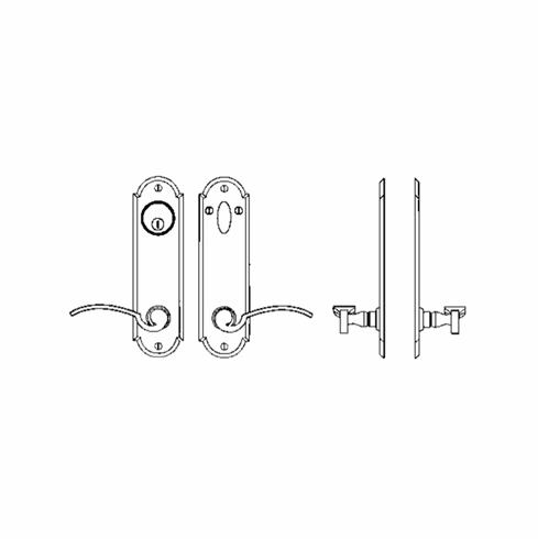 Laforge 4609-144-007 Entry Tubular or Mortise set - Single cylinder mortise lock set for 1 3/4" L:127mm W:30mm P:63mm Black