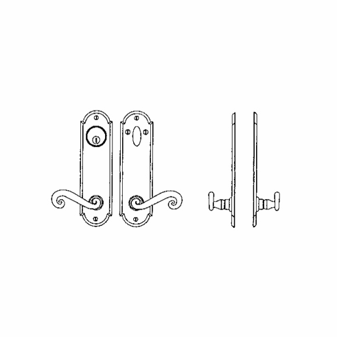 Laforge 4613-08-012 Complete Full Dummy set to match 4613 Tubular Entry, L:235mm W:63mm, Pewter