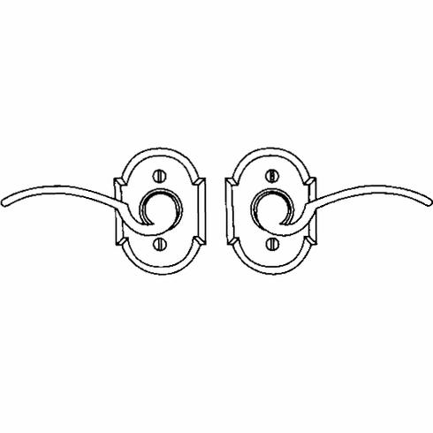 Laforge 4709-51-012 Lever set on rosette - Complete passage set L:92mm W:63mm Pewter