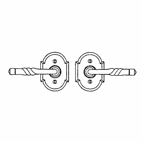 Laforge 4717-51-012 Lever set on rosette - Complete passage set L:92mm W:63mm Pewter