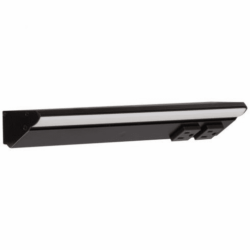 LP12-T6R6W-BBK 12-1/2" 600 Lm/ft RM Series Lighted Power Strip, Black Receptacles/Black Finish, 2700K-5000K Tunable-White