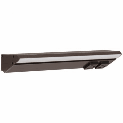 LP12-T6R6W-BBZ 12-1/2" 600 Lm/ft RM Series Lighted Power Strip, Black Receptacles/Bronze Finish, 2700K-5000K Tunable-White