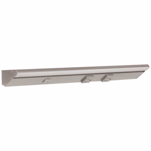 LP18QD6NDGSN50 18-1/2" 600 Lumen Direct Voltage DV Lighted Power Strip, Satin Nickel Finish, Grey Receptacles, 5000K Daylight White