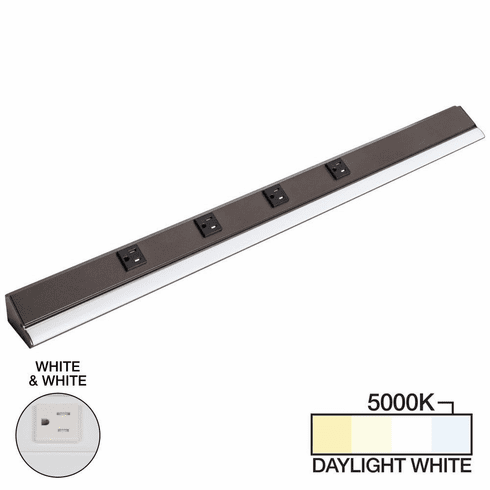 LP30HR15NDWWT50 30-1/2" 1500 Lumen Remote Power RM Lighted Power Strip, White Finish, White Receptacles, 5000K Daylight White
