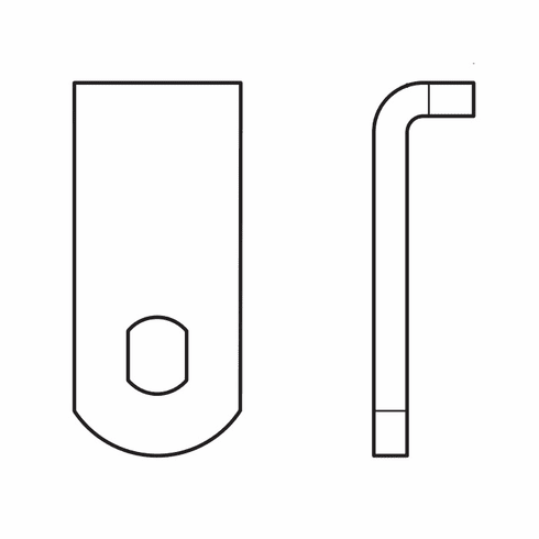 MEDECO CT-K05 Mdco K Ser Bent Cam,Vert Tenon-3/4 Long