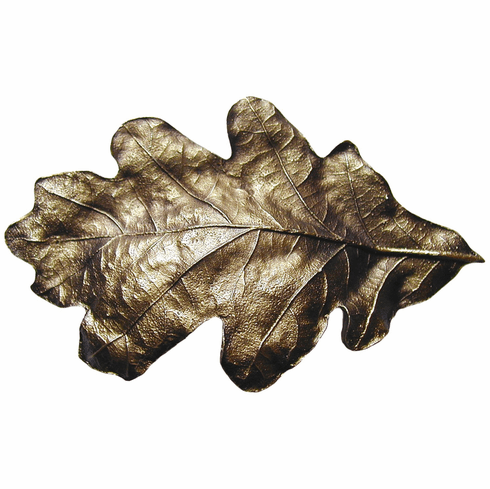 NHBP-844-AB Oak Leaf Bin Pull Antique Brass 3" CC 4-5/8" x 2-3/4" 1" Proj Woodland Collection by Notting Hill